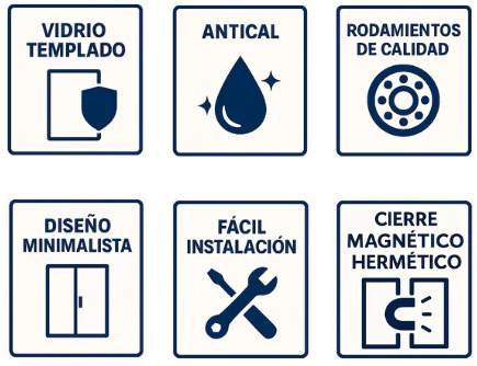 Mampara Essential Esquina Puerta corredera+pared fija