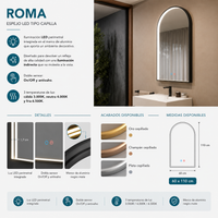 Espejo de baño capilla Roma Ledimex