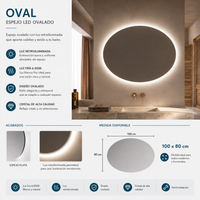 Espejo de baño Oval Ledimex