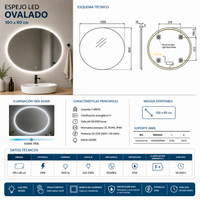 Espejo de baño Oval Ledimex