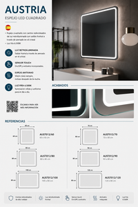 Espejo de baño rectangular Austria Ledimex