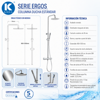 Columna de ducha Ergos termostática Cromo