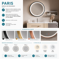 Espejo de baño redondo Paris Ledimex