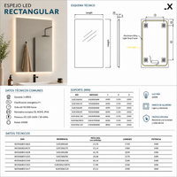 Espejo de baño rectangular Suecia Ledimex