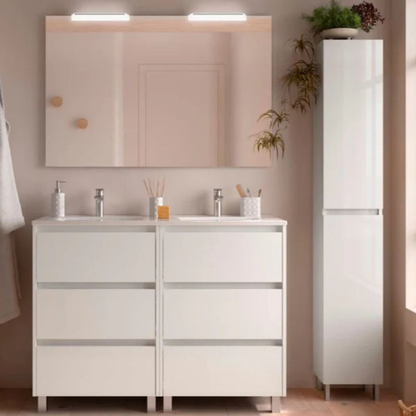Conjunto mueble de baño Noja Salgar 6 cajones con patas