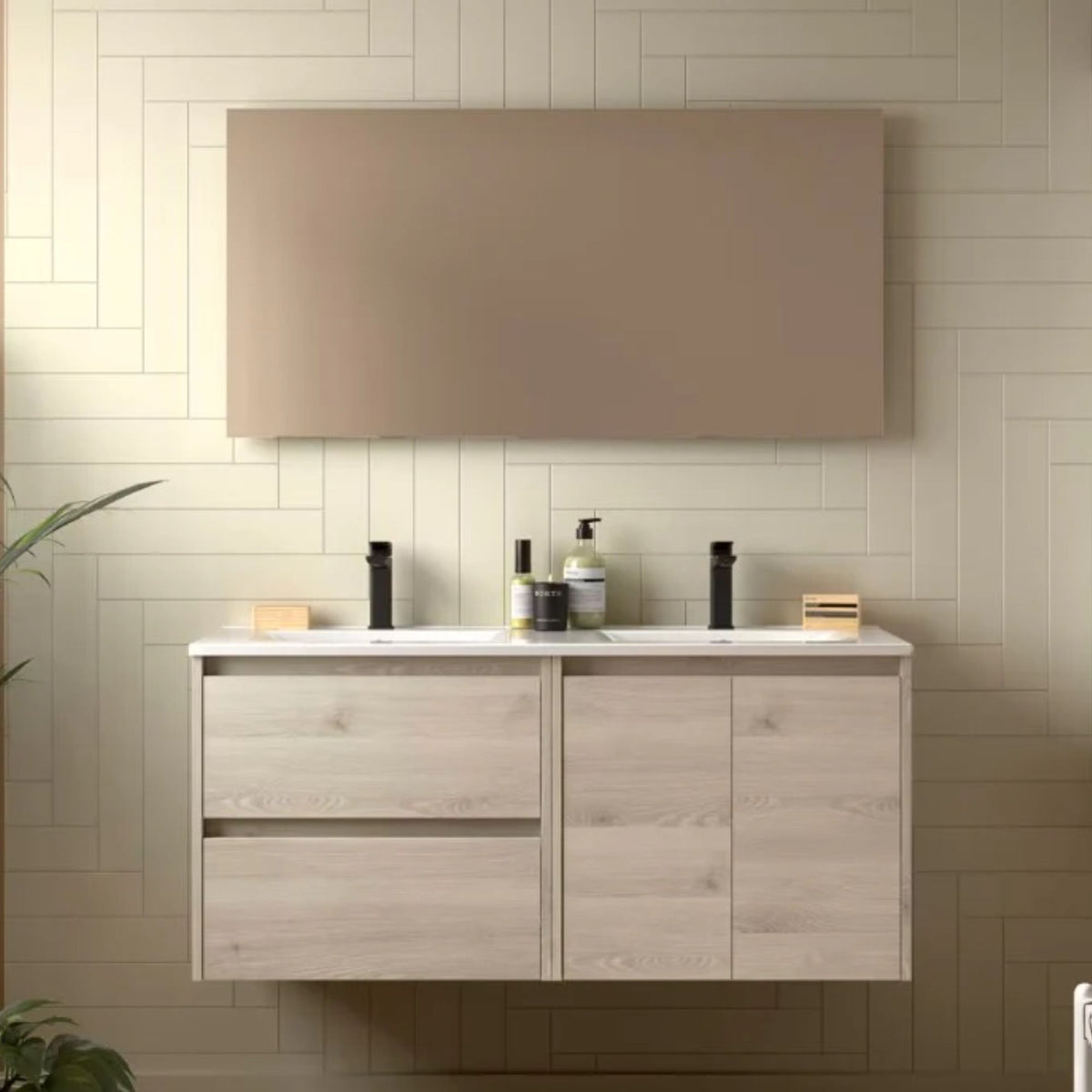 Conjunto mueble de baño Noja Salgar 2 cajones con 2 puertas
