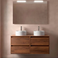 Conjunto mueble de baño con encimera de madera Noja Salgar Incrustado