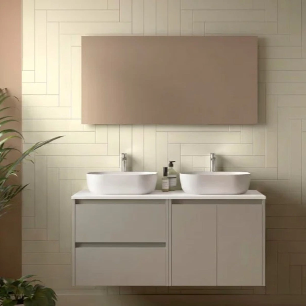 Mueble de baño con encimera de madera Noja Salgar