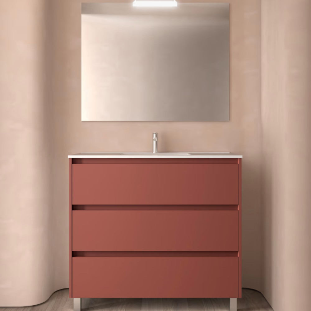 Conjunto mueble de baño 3 cajones con patas Noja Salgar