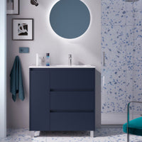 Conjunto mueble de baño Noja Salgar con patas y 3 cajones