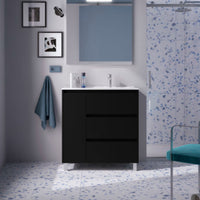 Conjunto mueble de baño Noja Salgar con patas y 3 cajones