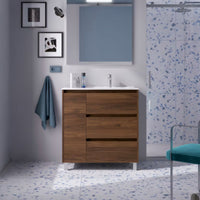 Conjunto mueble de baño Noja Salgar con patas y 3 cajones
