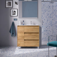 Conjunto mueble de baño Noja Salgar con patas y 3 cajones