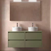Conjunto mueble de baño con encimera de madera Noja Salgar Incrustado