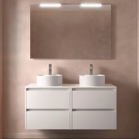 Conjunto mueble de baño con encimera de madera Noja Salgar Incrustado