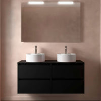 Conjunto mueble de baño con encimera de madera Noja Salgar Incrustado