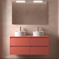 Conjunto mueble de baño con encimera de madera Noja Salgar Incrustado