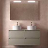 Conjunto mueble de baño con encimera de madera Noja Salgar Incrustado