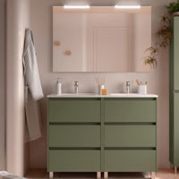 Conjunto mueble de baño Noja Salgar 6 cajones con patas
