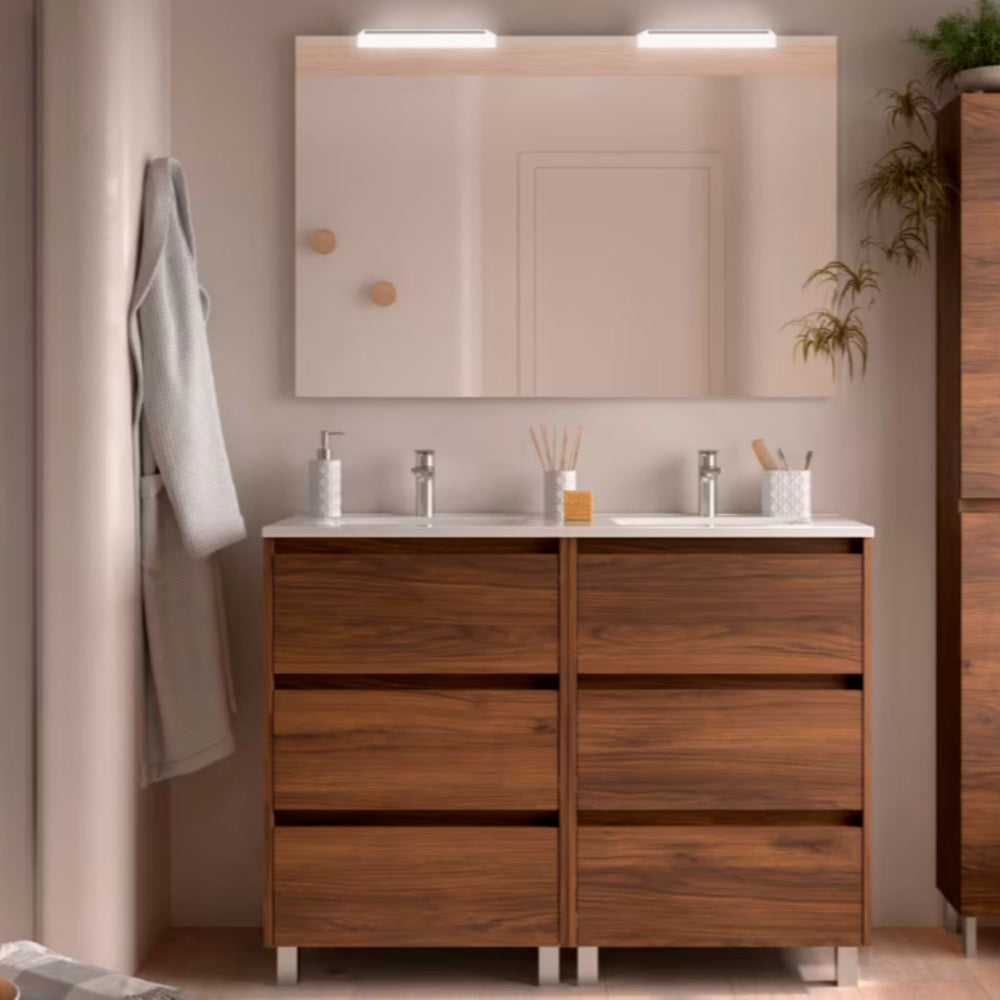 Conjunto mueble de baño Noja Salgar 6 cajones con patas