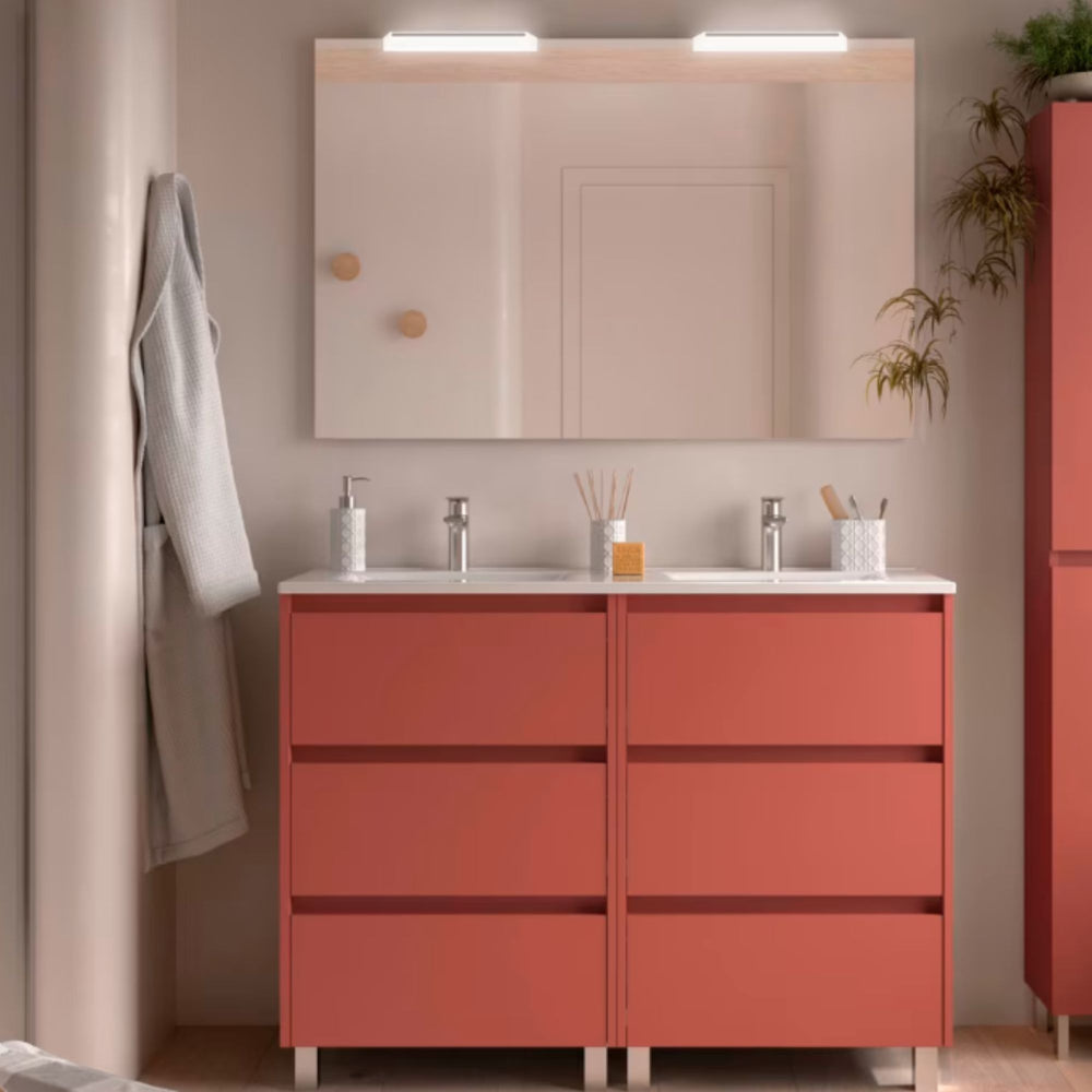 Conjunto mueble de baño Noja Salgar 6 cajones con patas
