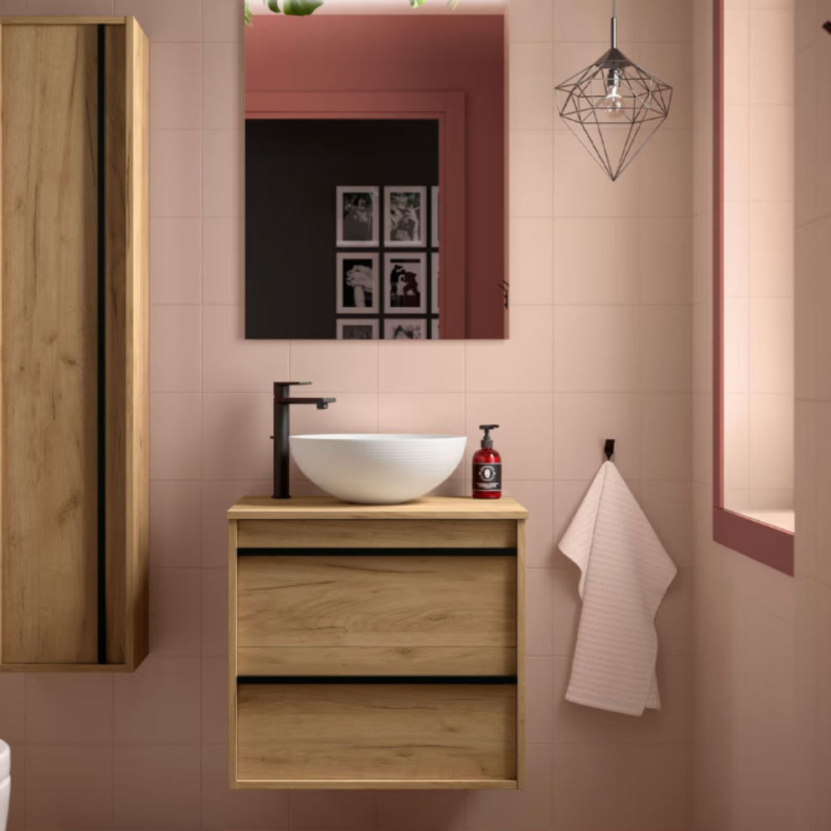 Mueble de baño con encimera de madera Attila Salgar