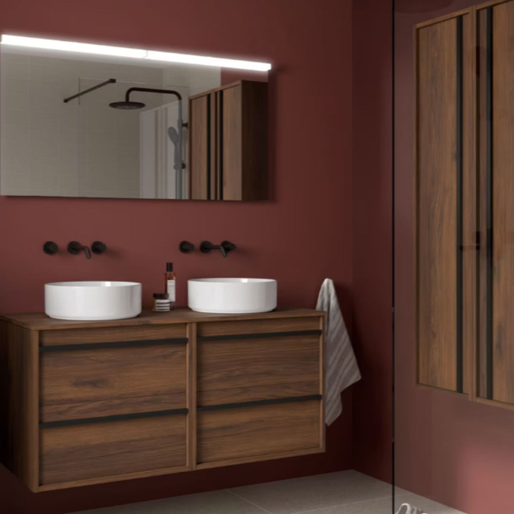 Mueble de baño con encimera de madera Attila Salgar 140 cm