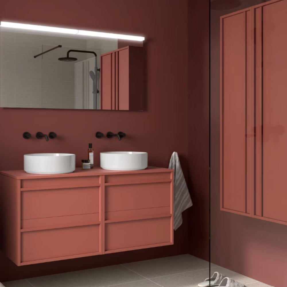 Mueble de baño con encimera de madera Attila Salgar 140 cm