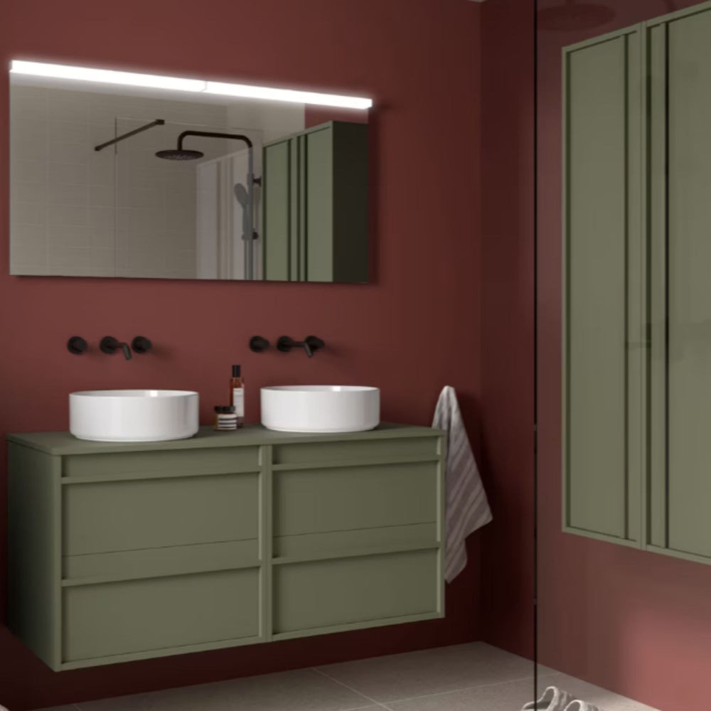 Mueble de baño con encimera de madera Attila Salgar 140 cm