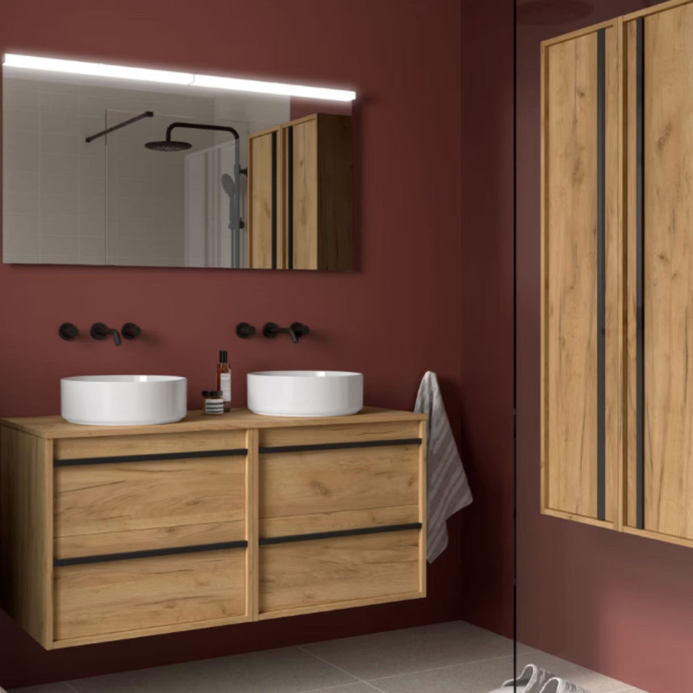 Mueble de baño con encimera de madera Attila Salgar 120 cm