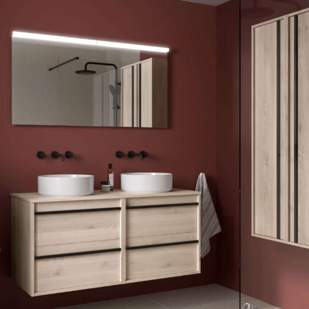 Mueble de baño con encimera de madera Attila Salgar 120 cm