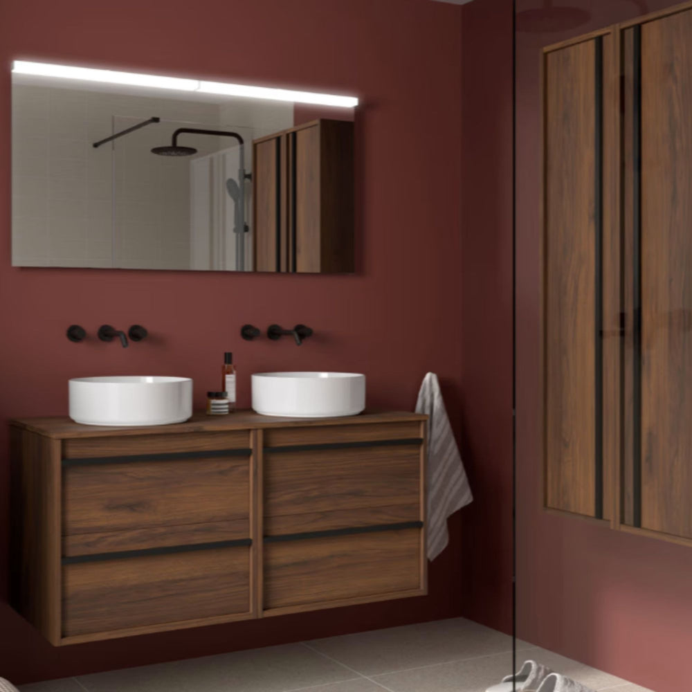 Mueble de baño con encimera de madera Attila Salgar 120 cm