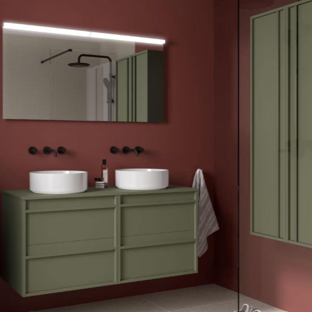 Mueble de baño con encimera de madera Attila Salgar 120 cm