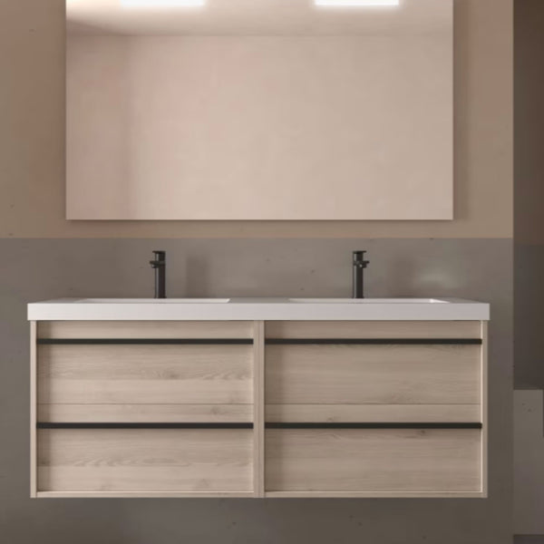 Conjunto mueble de baño Attila Salgar 140 cm con 4 cajones