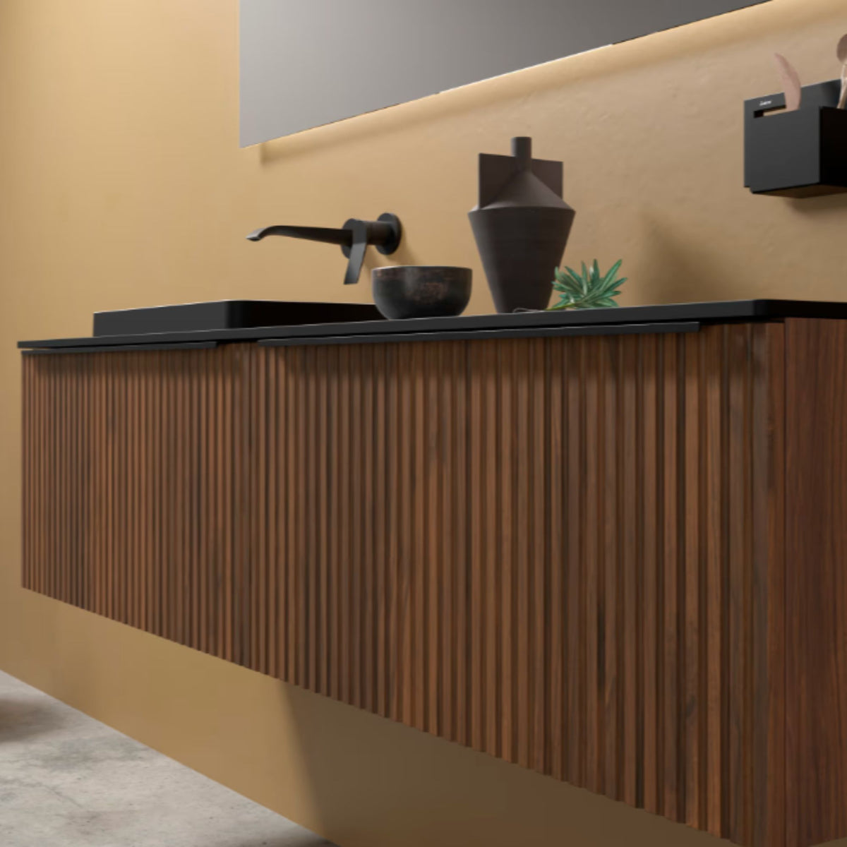 Mueble de baño con encimera de madera Biba Salgar