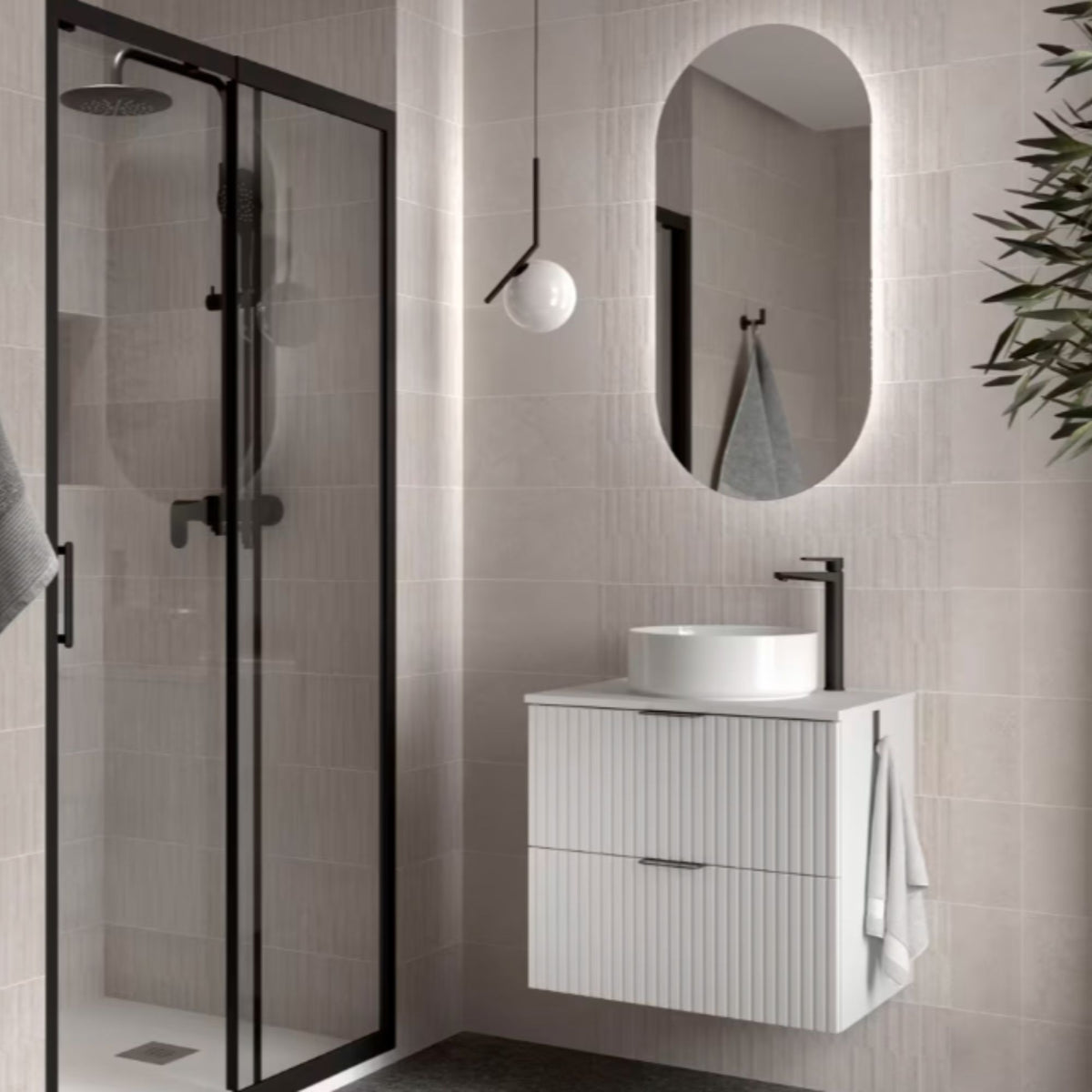 Mueble de baño con encimera de madera Biba Salgar 2 cajones