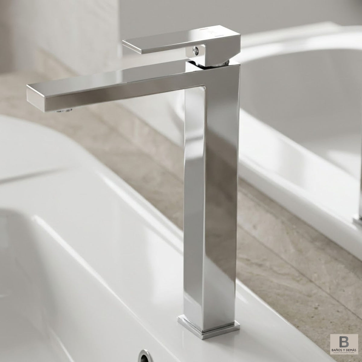 MONOMANDO LAVABO KUBIC CAÑO LARGO