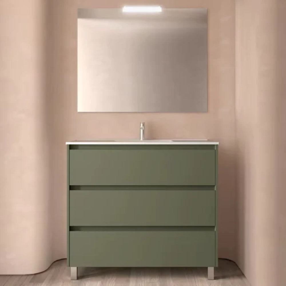 Conjunto mueble de baño 3 cajones con patas Noja Salgar
