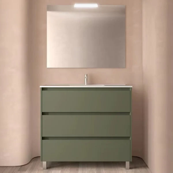Conjunto mueble de baño 3 cajones con patas Noja Salgar