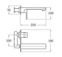 MONOMANDO LAVABO EMPOTRADO SINUA