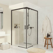 Mampara Signature Esquina 2 puertas correderas Negra