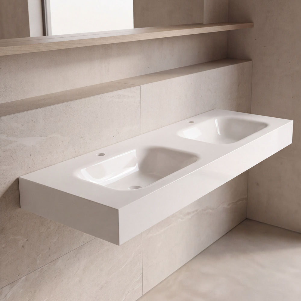 Lavabo Suspendido Doble Seno Malik - Fossil Natura