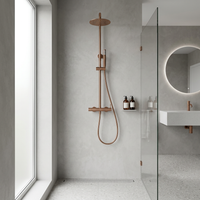 Columna de ducha Monomando Serie Monza Acabado Oro Rosa Cepillado