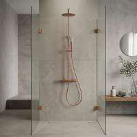 Columna de ducha Termostática Serie Monza Acabado Oro Rosa