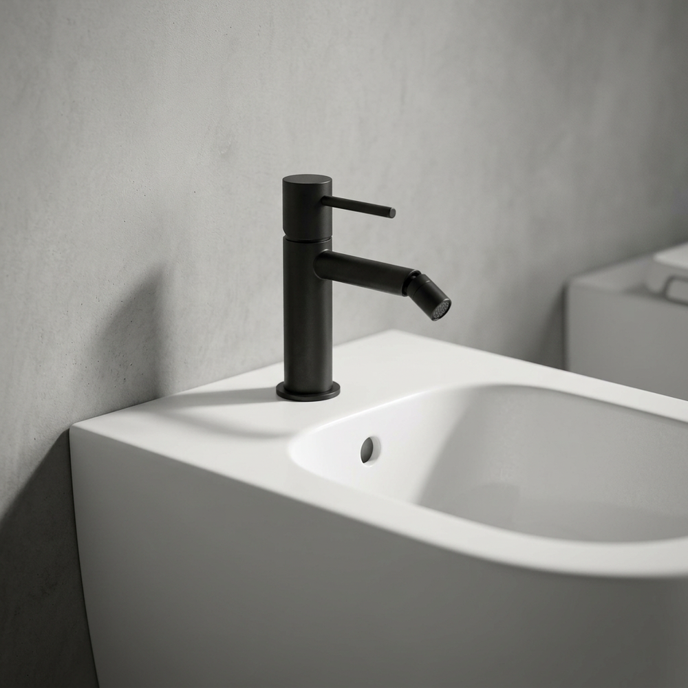 Grifo de Bidet Monomando Serie Monza Acabado Negro Mate