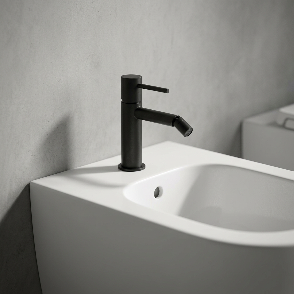 Grifo de Bidet Monomando Serie Monza Acabado Negro Mate
