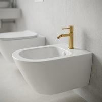 Grifo de Bidet Monomando Serie Monza Acabado Oro Cepillado