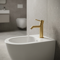 Grifo de Bidet Monomando Serie Monza Acabado Oro Cepillado
