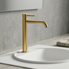 Grifo de lavabo alto Monomando Serie Monza Acabado Oro Cepillado