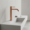 Grifo de lavabo alto Monomando Serie Monza Acabado Oro Rosa Cepillado